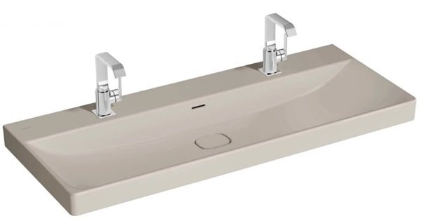 Vitra 7530B020-0001 Metropole Asma Lavabo Çift Armatürlü,120cm,Mat Bej.